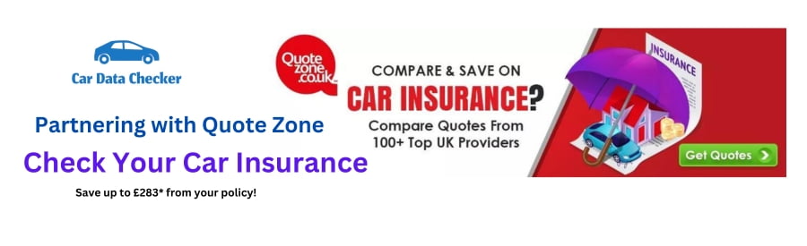 CarDataChecker partnering with Quote Zone. Check your car insurance, you could save upto £283*.